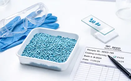 Seed treatment coating sample